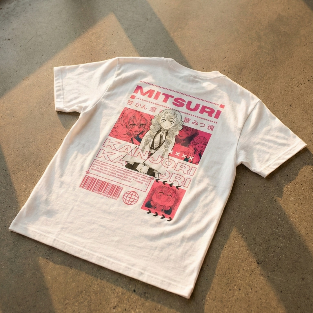 🌸 Camiseta Mitsuri Kanroji – Demon Slayer | Estética Streetwear