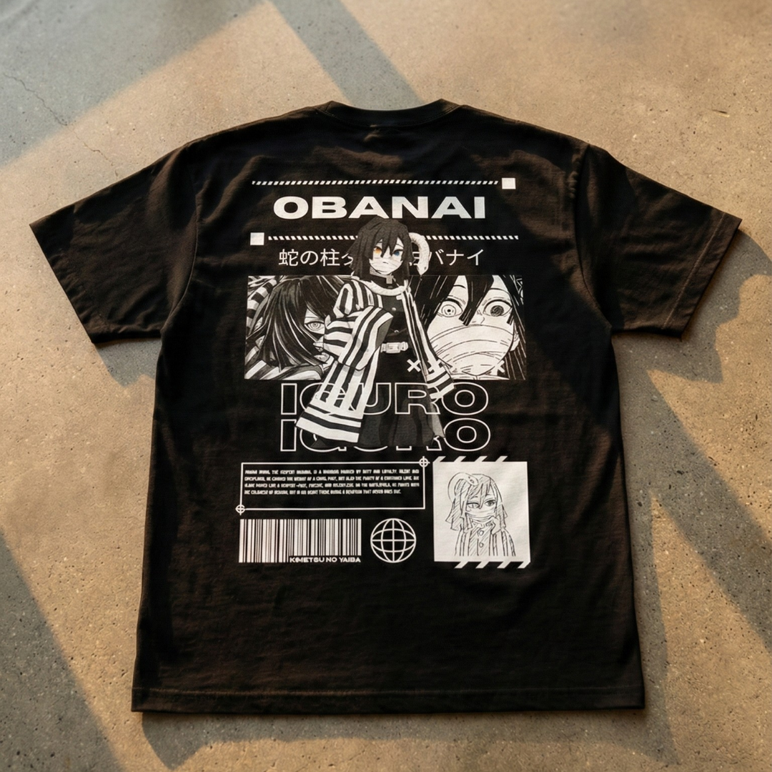 🐍 Camiseta Obanai Iguro – Demon Slayer | Estilo Streetwear