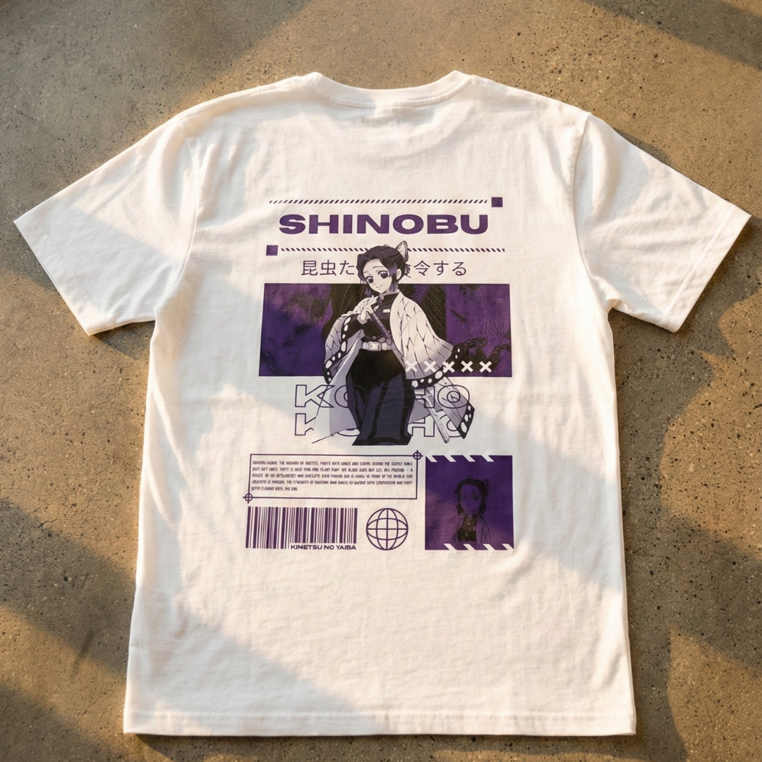 🦋 Camiseta Shinobu Kocho – Demon Slayer | Estética Streetwear