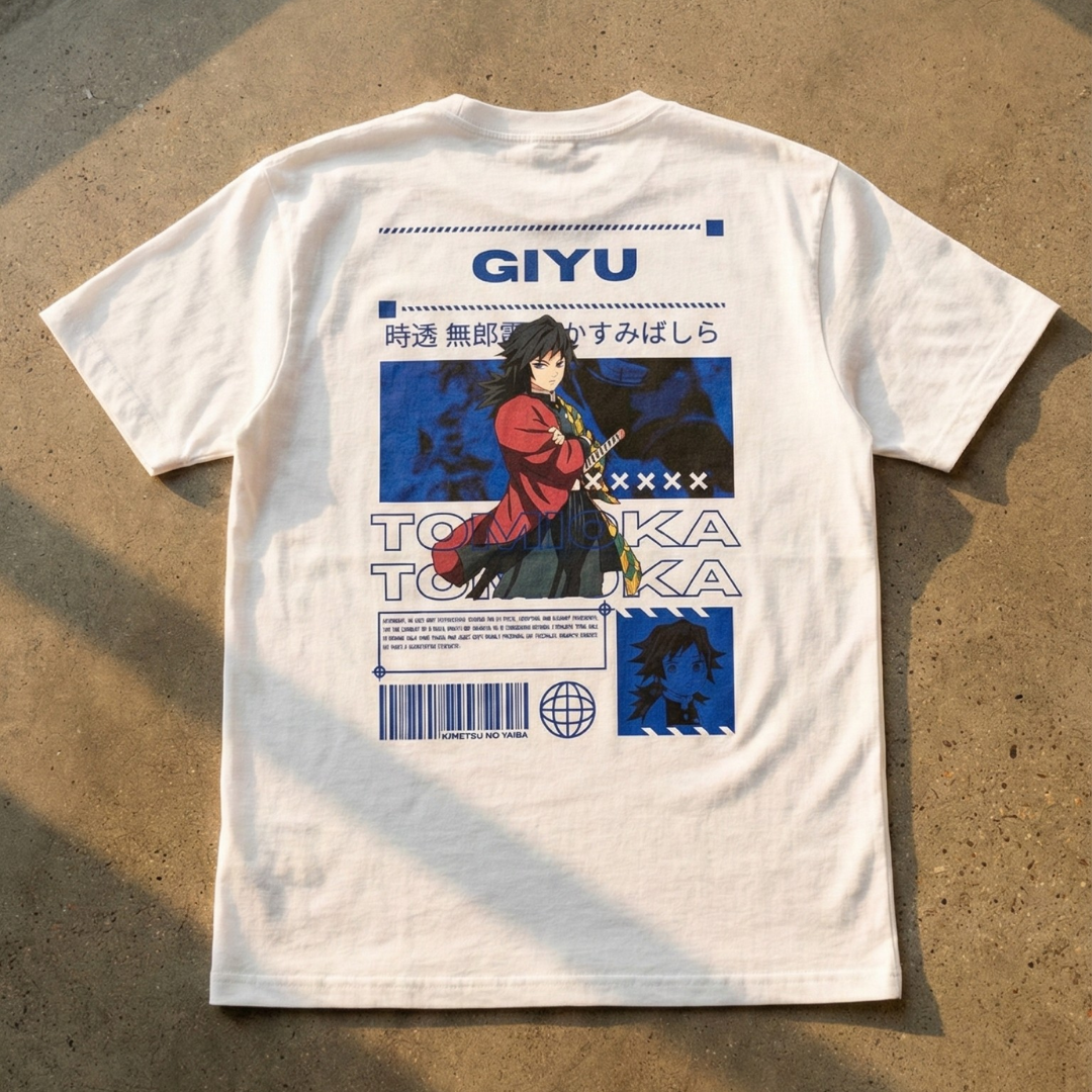 🌊 Camiseta Giyu Tomioka – Demon Slayer | Estética Streetwear
