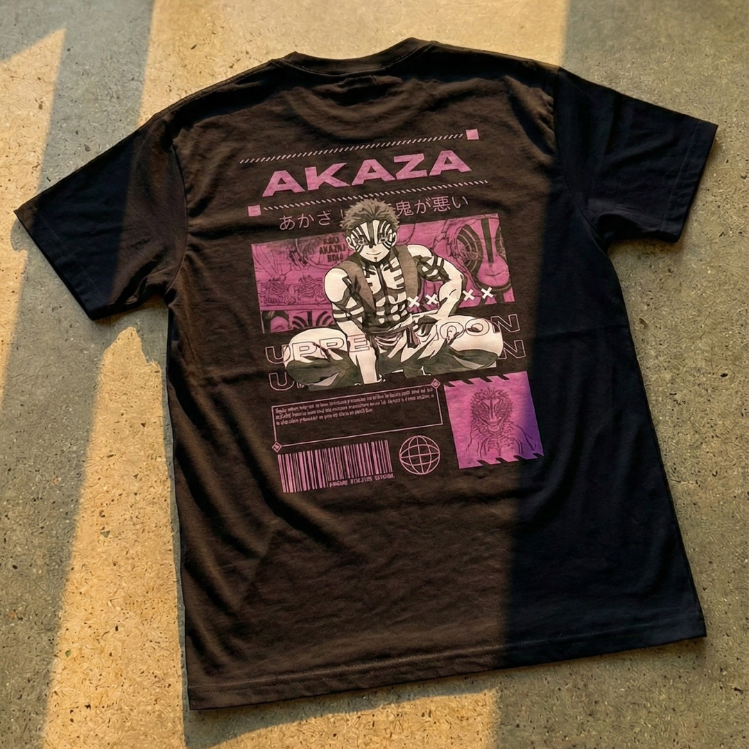 👊 Camiseta Akaza – Demon Slayer | Estética Streetwear