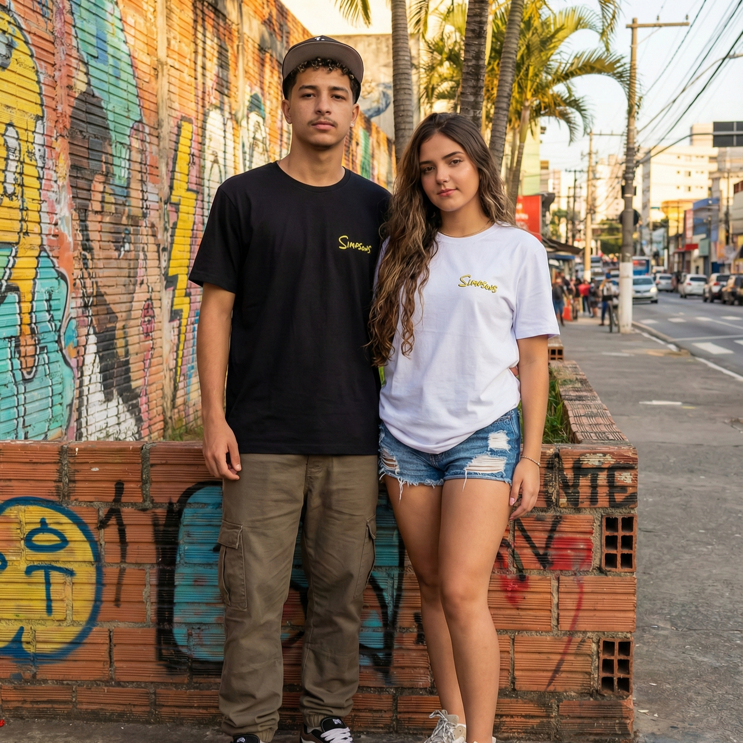 Conjunto Camisetas de Casal – Simpsons “Homer & Marge” (Estampa Frente e Costas)